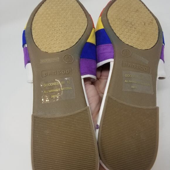 Bamboo NEW Colorful Slip On Mules Multicolor Comfortable Women's Size 8 1\2 - Picture 5 of 7